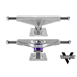 Venture Trucks 5.25 High All Polished Set (2 Axles) + Vamos Skate Co Sticker