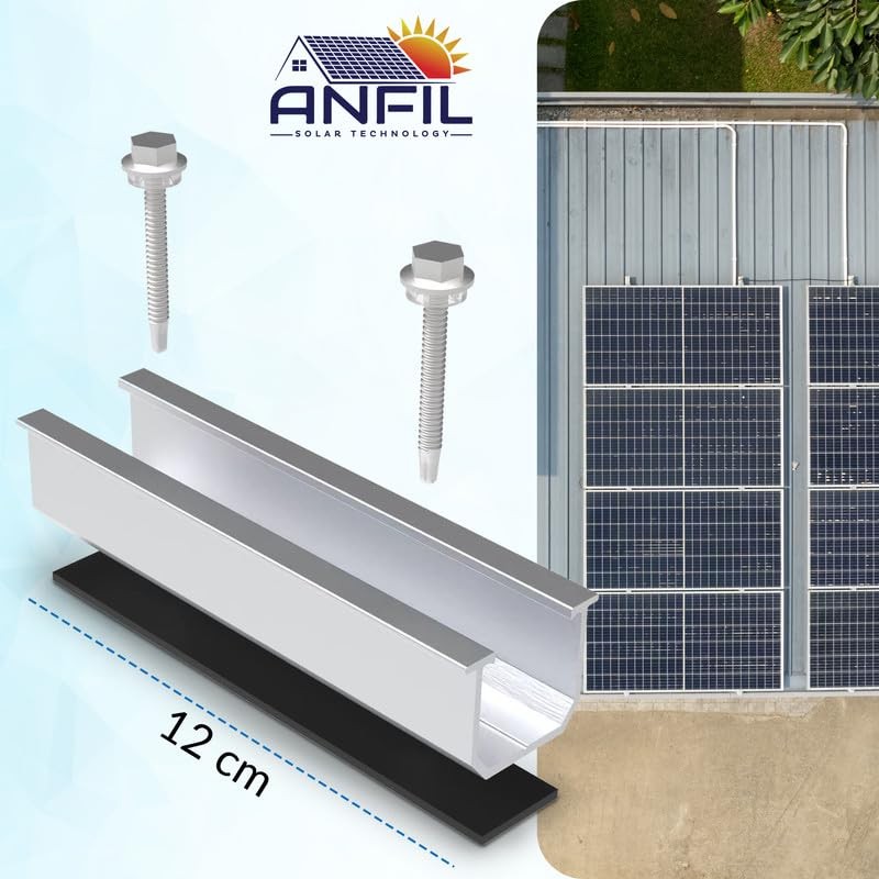 ANFIL Solar Bracket Metal Roof Mounting Set, 12 cm Rails