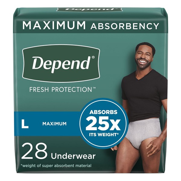 KIMBERLY CLARK CORP Depend FIT-FLEX Underwear Men Maximum Large Gray