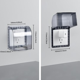 Waterproof Switch Cover, 7.5 Height, Bathroom Socket Protector, Safety Socket Protector, Toggle Switch, Front Panel Box for Wall Switch Sockets (Black)