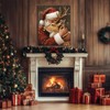 TYPTEK Christmas Wall Art Jolly Santa Claus Holding a Christmas