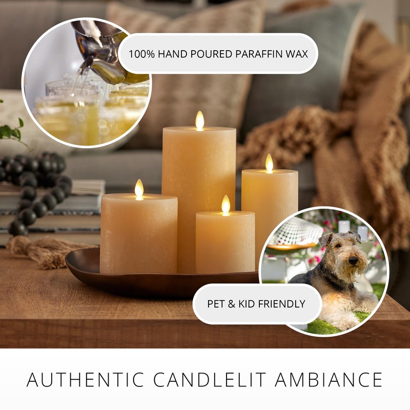 Luminara Seaglass Rechargeable Flameless LED Candle, Fog 3.8" x 5.3",