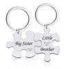 Sister Brother Gifts Puzzle Keychain, Sister Brother Christmas Graduation Birthday