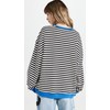 Free People Women's Classic Striped Crew, Black Combo