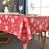 TruDelve Plastic Christmas Tablecloth Square Red Vinyl Christmas Table Cloth