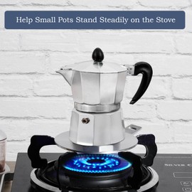 ACTIV CUISINE Induction Adapter Plate Induction Adapter Plate with Removable Handle Moka Induction Cooking Plate Adapter for Use of Coffee Pots on Induction Hobs Stainless Steel 14 cm