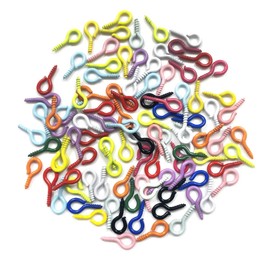 HAIKING Small Screw Eye Pins Hooks, 300 PCS Eye Pins Hooks Screw for Jewelry Making, DIY Crafts (Multicolor)