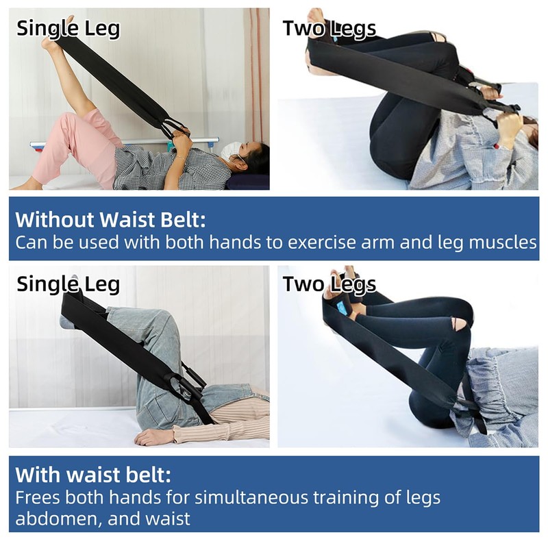 Leg Resistance Band Rehabilitation Training Stretcher for Bedridden Seniors Paralyzed