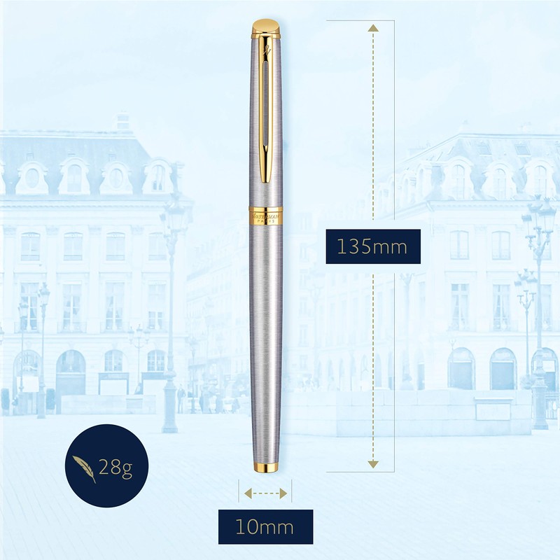 Waterman Hémisphère Rollerball Pen | Stainless Steel with 23k Gold