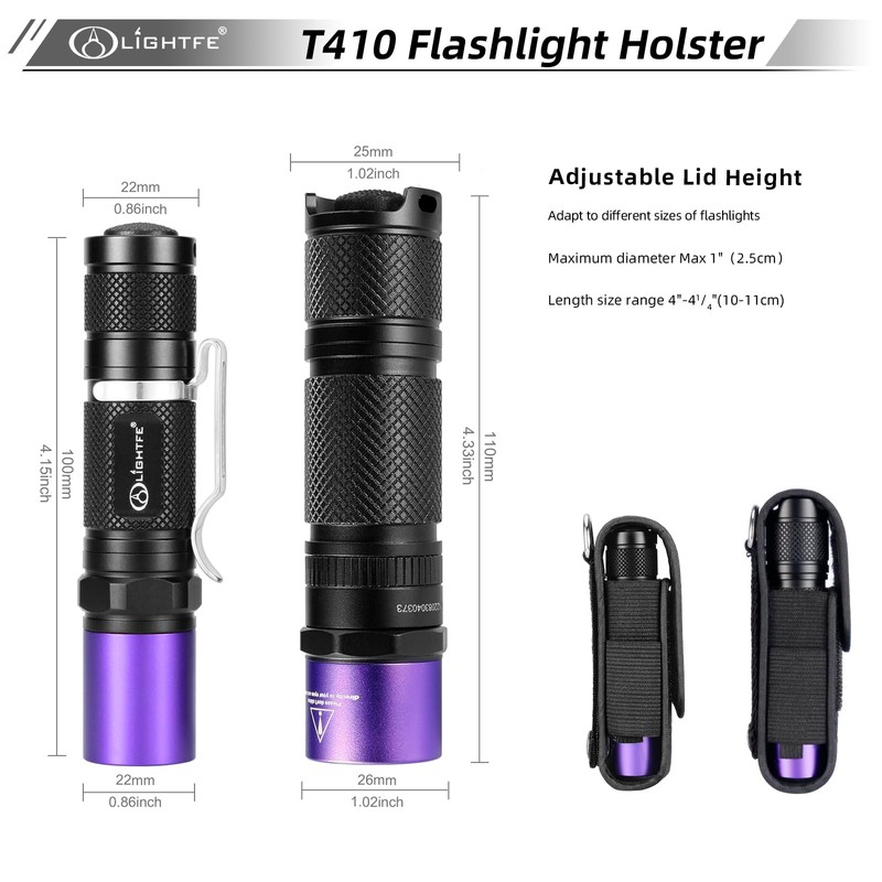 Flashlight Holster T410 Tactical Flashlight Holster Suitable for flashlights with