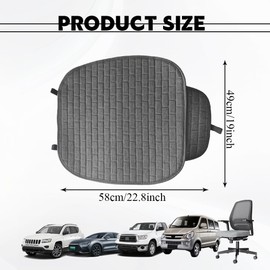 HQRNYP Front Car Seat Covers, Comfortable Car Seat Covers, Front Bottom Seat Cushion Covers, Universal Padded Car Interior Covers Car Accessories Suitable for Most Vehicles (Gray, Front Seat)