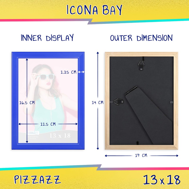 Icona Bay 13 x 18 Picture Frames, Coloured Solid Wood