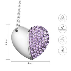 Garrulax USB Stick, Premium USB 2.0, Diamond Heart Shape 8GB / 16GB / 32GB USB Flash Drive Waterproof Memory Stick Memory Stick High Speed Transfer