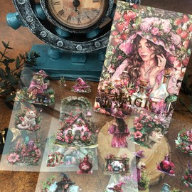 Ta Merry Scrapbooking Stickers 20 Sheets Journal Accessories Retro Sticker Set Decorative Aesthetics for Albums, Scrapbooking, Notepad, Photo Album DIY (Magic Sticker Book 2)