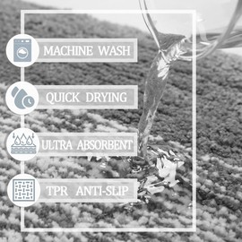 Boiland Bath Mat, Extra Soft and Absorbent Bathroom Mat, Non Slip Shaggy Bathroom Rug, Machine Washable Bath Rug for Bathroom Floor, Tub and Shower (Dark Grey, 16"x24")