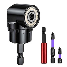 QZKJQDD 105 Degree Right Angle Drill, 1/4 Inch 105 Degree Right Angle Driver, 1/4'' Hex Shank Right Angle Drill, Quick Change Drive and Magnetic Bit Socket Attachment Adapter