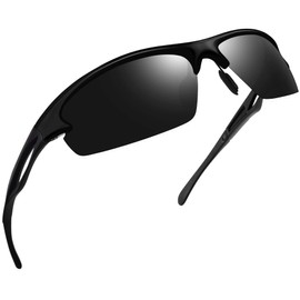 Joopin Half Frame Sports Sunglasses Lightweight Running Glasses Polarized UV400 Rectangle Wrap Around Shades for Men Women Motorcycle