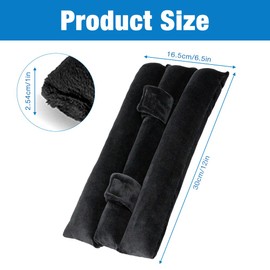 HIULLEN Seat Belt Pillow for Mastectomy Post-Surgery, Heart Surgery Recovery Support Cushion Pad, Soft Auto Seat Belt Cover, Pacemaker Seatbelt Protection, Gifts for Women (Black)