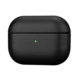 LOPIE AirPods Pro Case Cover (Not for AirPods Pro 2nd Gen), Handmade AirPods Pro 1st Generation Case Protective Cover, Carbon Fiber Style Vegan Leather Case for Men/Women - Black
