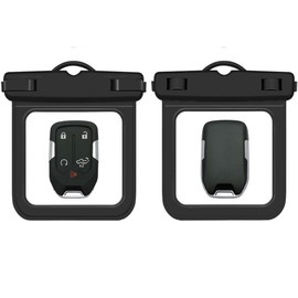 Khxriypha 2 Pack TPU Waterproof Car Key Fob Shell Case Bag for 2019 2020 2021 2022 Chevy Silverado GMC Sierra 1500 2500HD 3500HD Key Protector Cover Accessories（Black）