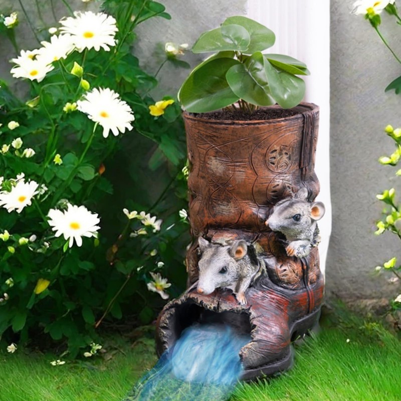 Mouse Statues Gutter Extension Outdoor Decor, Animal Downspout Drain Diverter,
