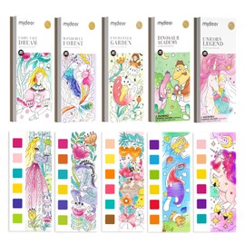 MiDeer Watercolor Painting Book for Kids Ages 4-8, Pocket Watercolor Painting Book Arts and Crafts for Toddlers, Travel Activity Toy Water Color Paint Set for Kids 3-8 (5 Packs)