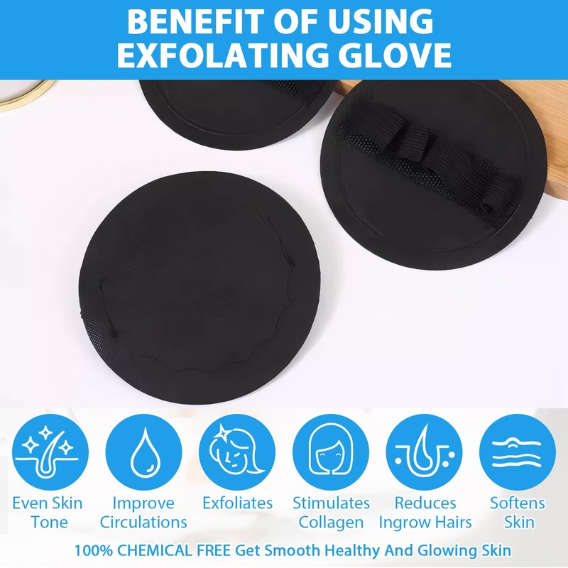 4 Stück Exfoliating Gloves Peelinghandschuh Körper Sanfte Effektives Peeling Runde