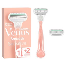 Gillette Venus Smooth Sensitive Rasierer mit 2 Ersatzköpfen