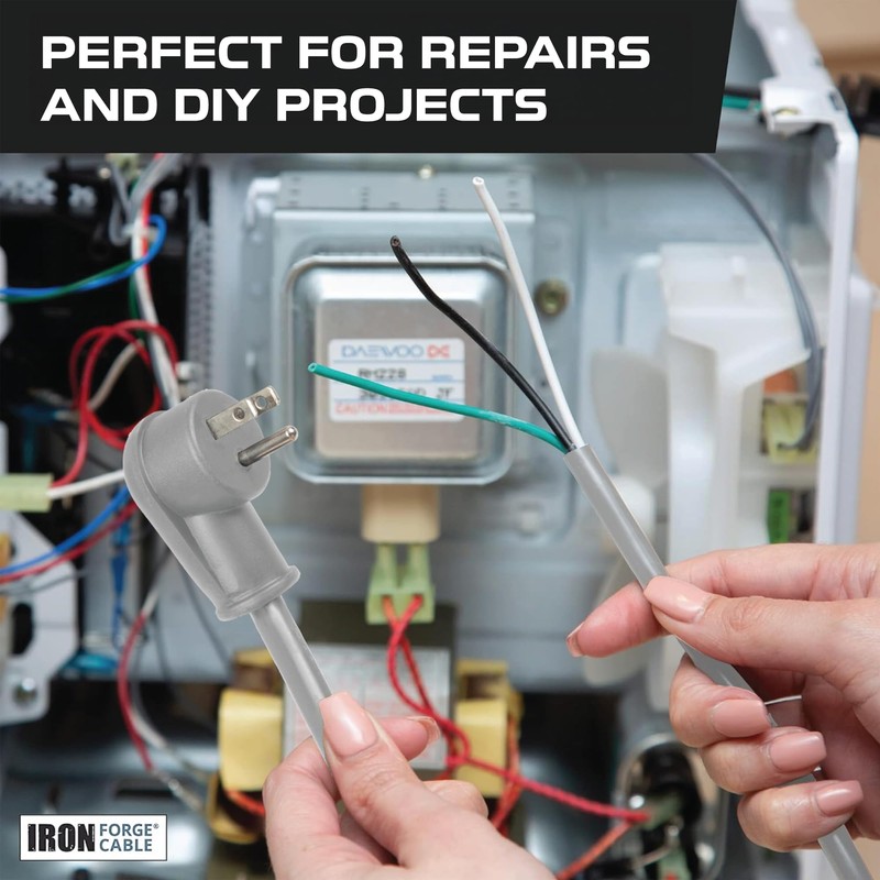 Iron Forge Cable Flat Plug 12 Gauge Power Cord Replacement
