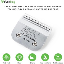 DUCKBOY Horse Clippers Blades, Detachable and Replaceable Blades，Detachable Universal Blades for Professional Horse Grooming Clippers, Top and Bottom, Stainless Steel, 2 PCS with 15 + 30 Teeth