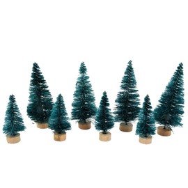 Melody Jane Dolls House 8 Christmas Conifer Trees Miniature Garden Scene Accessory
