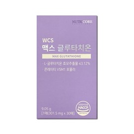 Nutricore Max Glutathione 301.5mg x 30 sheets 1 / 뉴트리코어 맥스 글루타치온 301.5mg x 30매 1개