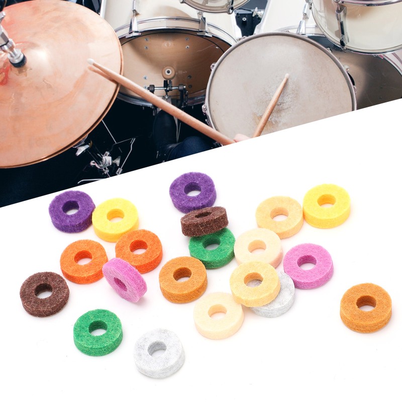 20Pcs Drum Cymbal Felt Multicolour Pad Instrument Accessory Replacement Part