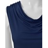 EIMIN Women's Cowl Neck Ruched Draped Sleeveless Stretchy Blouse Tank