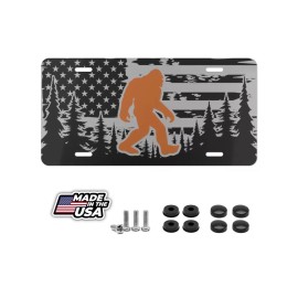BLVD Bigfoot Sasquatch Licence plate Vanity Plate American flag Bigfoot gift