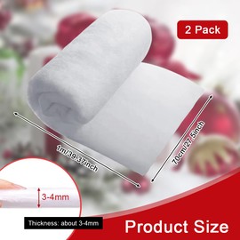 ADERTOS Christmas Snow Blanket, 2 Pack 27.5 Inch x 3.28 Feet Christmas Snow Cover Blankets Faux Fake Snow Blankets Soft White Artificial Snow Carpet Snow Sheets for Xmas Village Backdrop Decorations