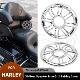 Unbranded Chrome 3D Rear Speaker Grill Covers Fit For Harley Electra Tri Glide FLHTCUTG