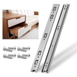 NECILO Full Extension Ball Bearing Drawer Slides 8 10 12 14 16 18 20 22 24 Inch Heavy Duty 100 lb Capacity Side Mount File Cabinet Runner Kitchen Rail Dresser Track Glide (Silver-1 Pair, 22 Inch)