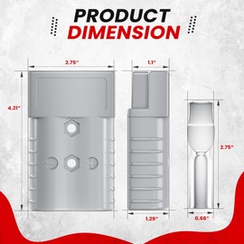 DMTVAL 350A Quick Connect Battery Connector Kit, Genderless Plug for 2/0 AWG Wire, 2 Pack Red Housing, Suitable for Car, Trailer, Winch, Forklift, Trolling Motor