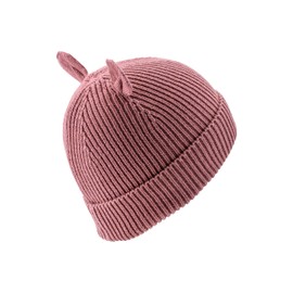 Sterntaler Knitted hat in waffle look, GOTS girls' beanie made of cotton (organic), Berry pink