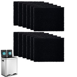 12 Pack Replacement Odor Absorbing Filter Refills for Home Zone Living Kitchen Trash Can, Activated Charcoal Deodorizer Compatible with Home Zone Living CleanAura Odor Control Compartments