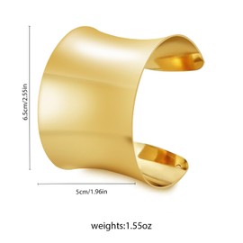 PIPITREE 2 Pcs Gold Cuff Bracelet for Women, Open Wide Wire Bangle Bracelets Wrist Cuff Wrap Bracelet Adjustable Jewelry