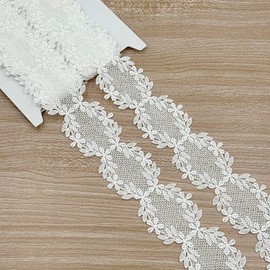Designer’s Shop VL 6649 White Venice Lace Leaf-Crowned, 2-1/16” (52mm) x 3 Yards, DIY Sewing Crafting