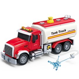 Wenbeier Tanker Truck Toys for Kids with Water Spraying Pump,15" Tow Truck Music Sound and Light for Toddlers Boys Ages 3 4 5 6