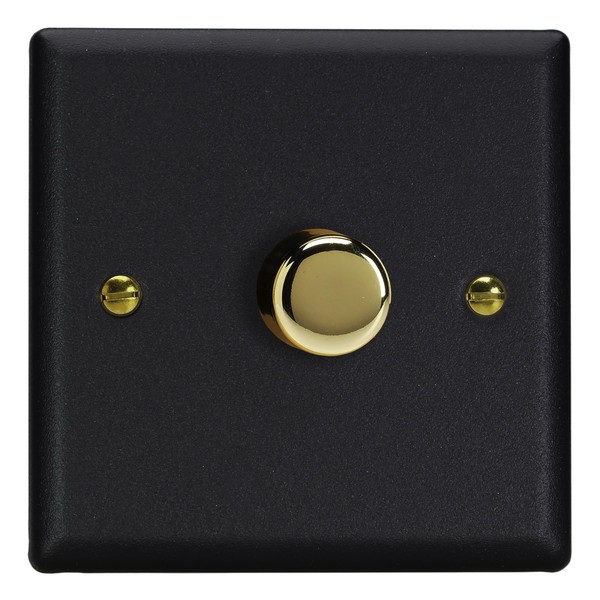 Varilight Matt Black Vogue Collection V-Pro LED Dimmer 1 Gang