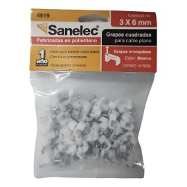 Grapa Para Cable Plano 3x6mm Bolsa C 100pz                                                                                                            