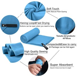 Toallas de Microfibra para Entrenamiento - Secado Rápido, Alta Absorción, Sin Olores, para Hombres y Mujeres - Toalla Deportiva para Sudor de Gimnasio, Hot Yoga, Tenis, Correr, Set de 5 Tonos Pastel