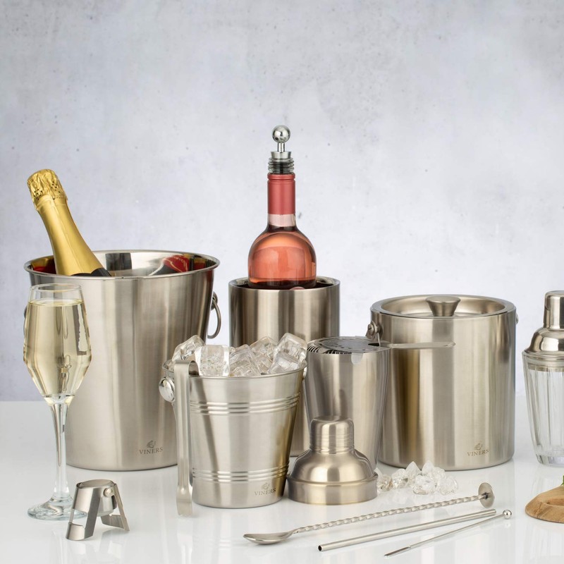 Viners Ice Bucket, Stainless Steel, Silver, 1L