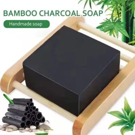 12 Jabones Negros Carbón Activado De Bambu Control De Grasa                                                                                           