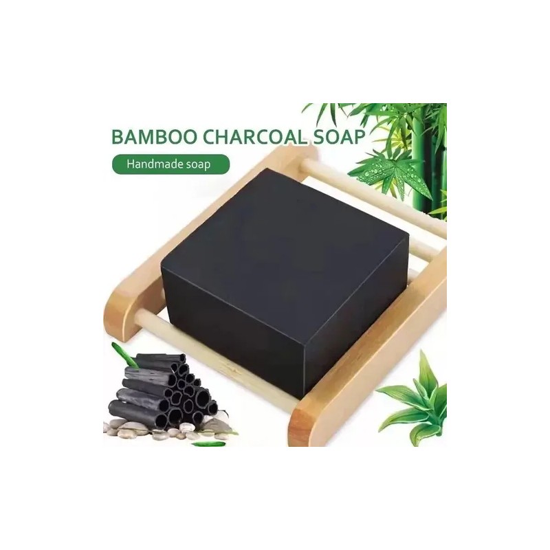 12 Jabones Negros Carbón Activado De Bambu Control De Grasa